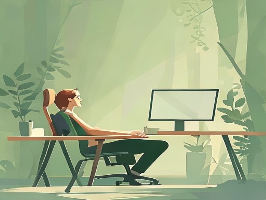 Illustratie van correcte lichaamshouding en ergonomische inrichting